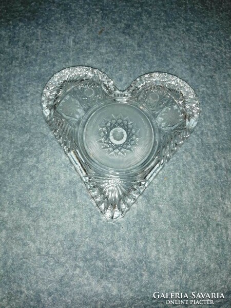 Heart-shaped glass serving tray 14*14 cm (a1)