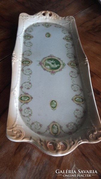 Antique crown w.Adams & sons semi-porcelain huge sandwich tray - art&decoration