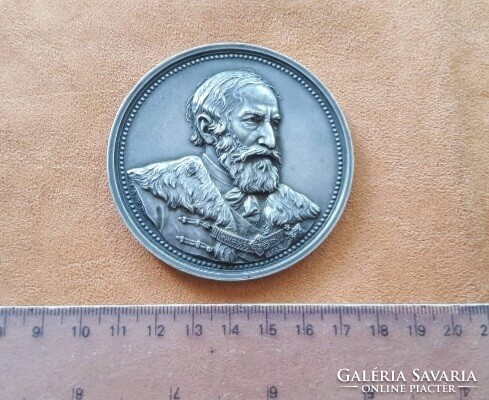 On the occasion of the prime ministership of Kálmán Tisza (1875-1885). 70Mm 133.38g. Ag silver. Read!