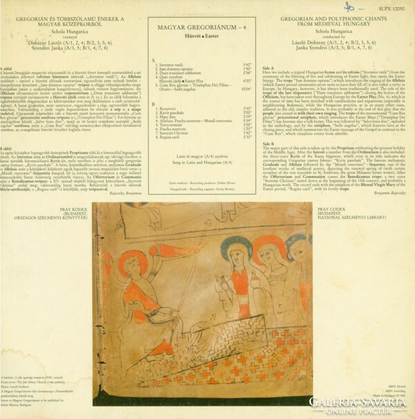 Schola Hungarica - Magyar Gregoriánum 4 (Gregorian Chants From Hungary) (LP)