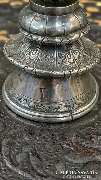 Antique silver Buddhist butter lamp