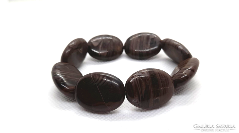 Mineral - coffee jasper - bracelet made of 20 mm beads