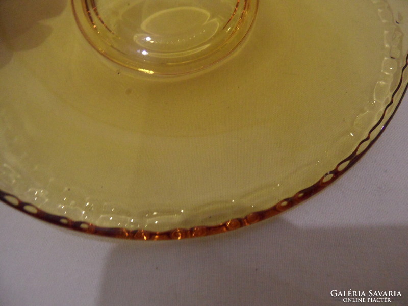 Art deco amber glass cake plate (6 pcs.)