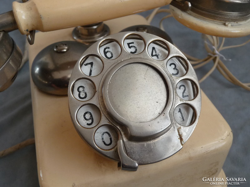 Régi tárcsás telefon CB 24 magyar királyi posta telefon egyedi fehér festéssel működő állapotban