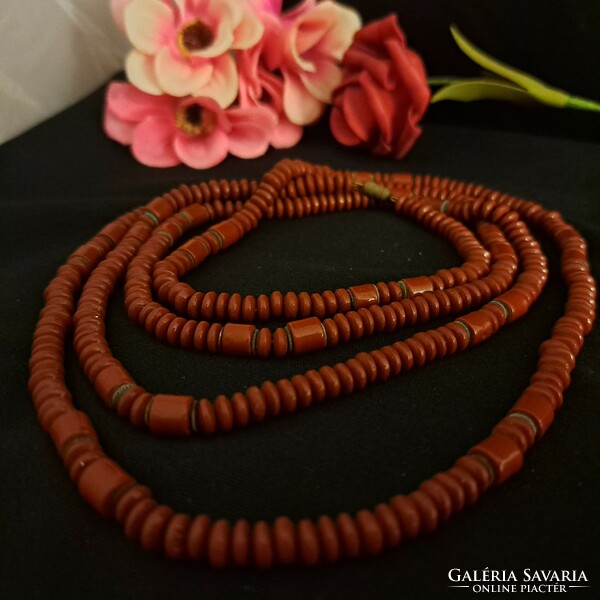 Old ceramic necklace 120 cm