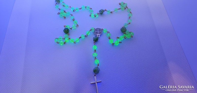 Genuine Czech Uranium Glass Rosary #24017