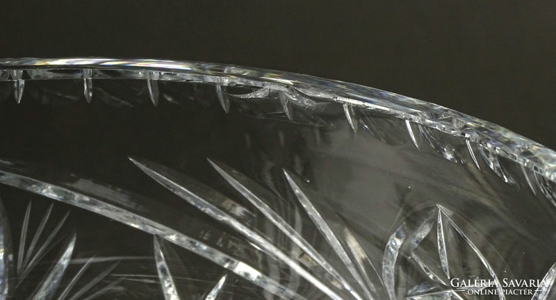 1H793 Nagyméretű hibátlan kristály kínáló tál 12.5 cm