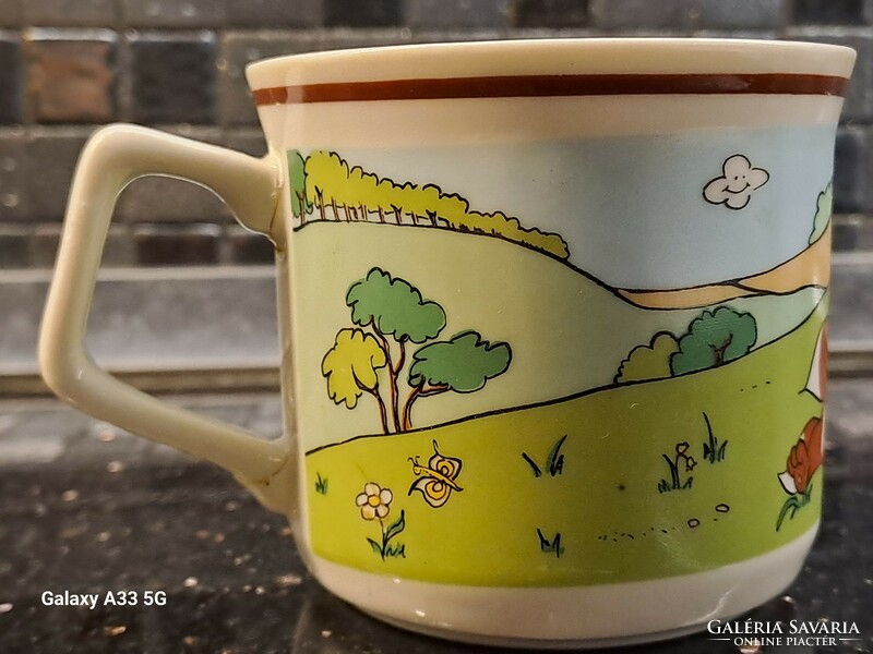 Zsolnay pannónia film studio vuk children's porcelain mug with damaged handle