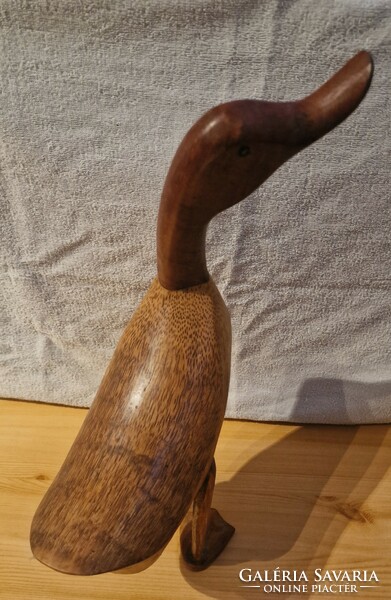 Hand carved decorative bamboo duck