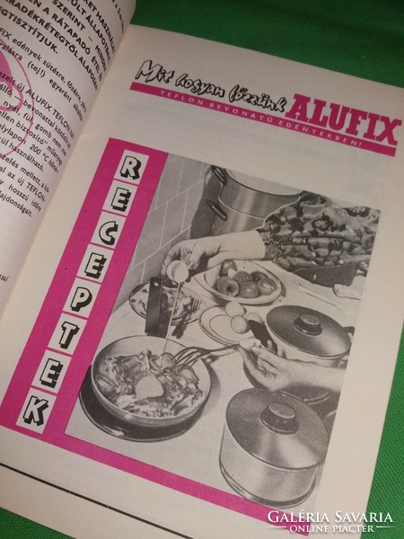 The aluminum goods factory's catalog of alufix cookware with food recipes 1. Edition newspaper according to the pictures