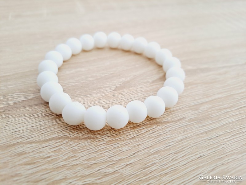 Jadeite snow white mineral bracelet