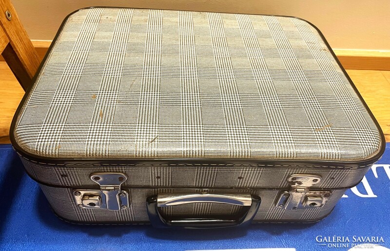 Small elegant women's crow's feet pattern (peppy) suitcase, retro travel case0000