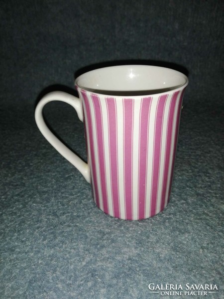 Purple striped mug - 10.3 cm high (a4)