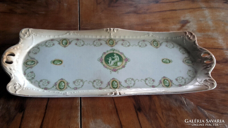 Antique crown w.Adams & sons semi-porcelain huge sandwich tray - art&decoration