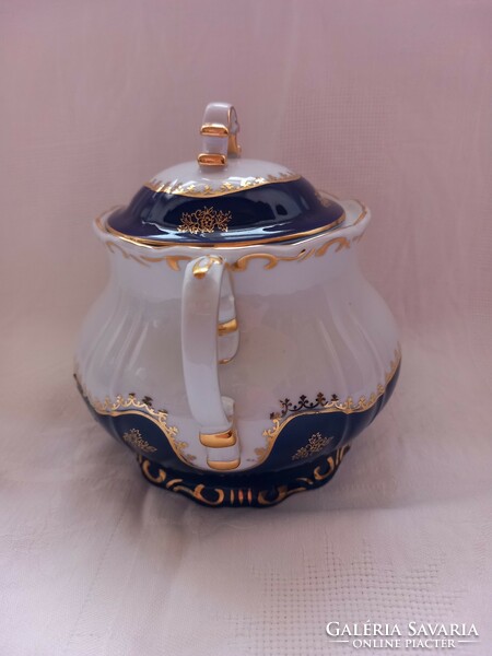 Zsolnay Pompadour/pompadúr 1-es, aranyozott cukortartó teás készlethez