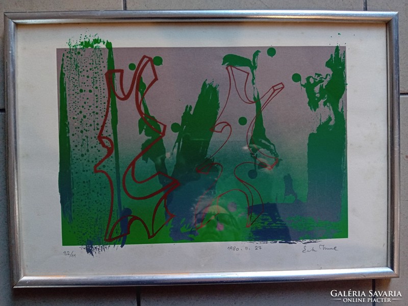Screen print by Imre Eck (1930-1999).