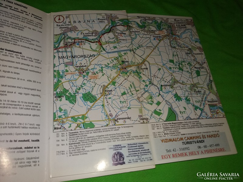 Tisza - water hiking maps with cycling and leisure tips cartography map according to the pictures