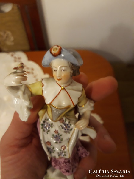Német  Sitzendorf porcelán hölgy