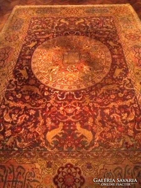 Nagyméretű régi kézi perzsa szőnyeg, mérete 351/250 cm