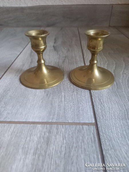 Pair of beautiful old copper candle holders (7.6x7.8 cm)