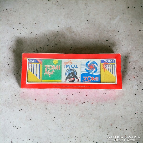 Retro tomi mini advertisement, sample washing powders decoration