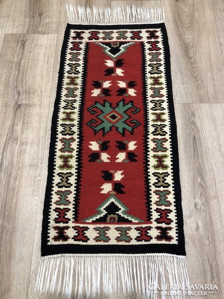 KILIM (Kelim) kézi szövésű gyapjú szőnyeg, 40 x 100 cm