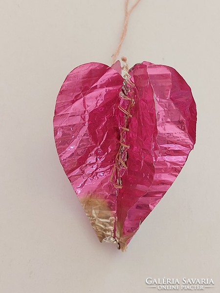 Old Christmas tree decoration heart-shaped paper decoration