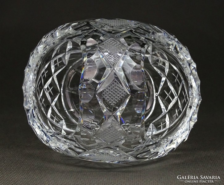 1L720 Kisméretű hibátlan gyűrűtartó kristály kosár 14.5 cm