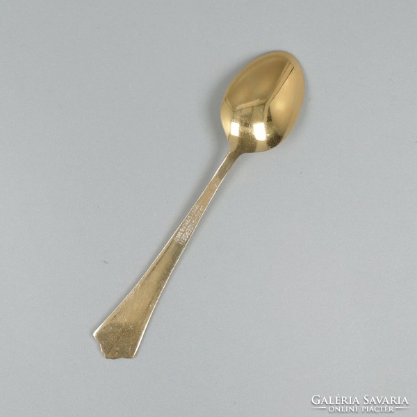 12 enamel-decorated, gold-plated silver (925) coffee and mocha spoons