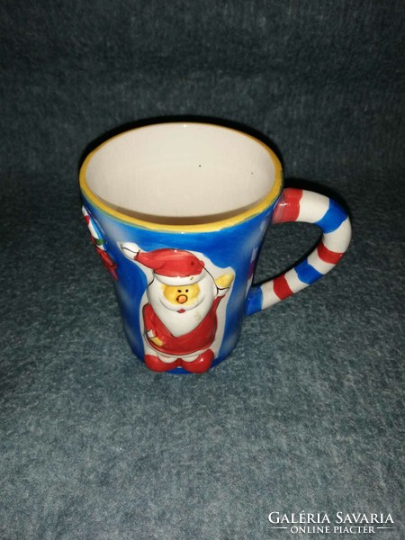 Convex mug with Santa Claus pattern - 11 cm high (a4)
