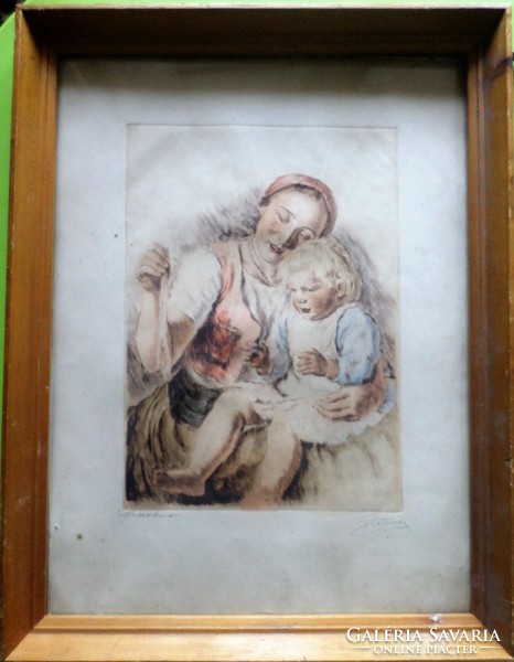 oszár Glatz: mother with her child