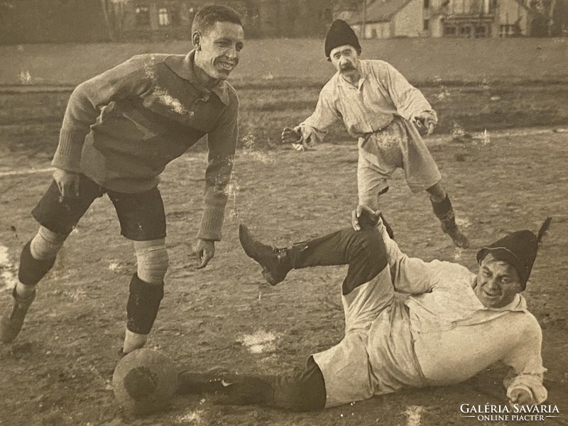 Soccer player soccer player antique funny photo postcard