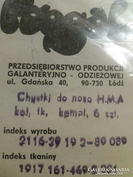 Textil férfi zsebkendő, 6 db