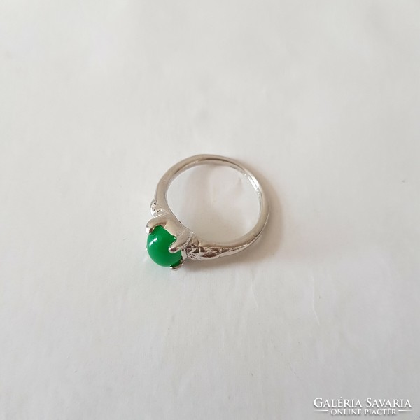 ÚJ, zöld opál köves gyűrű – USA 5,5 / EU 50 / Ø16mm