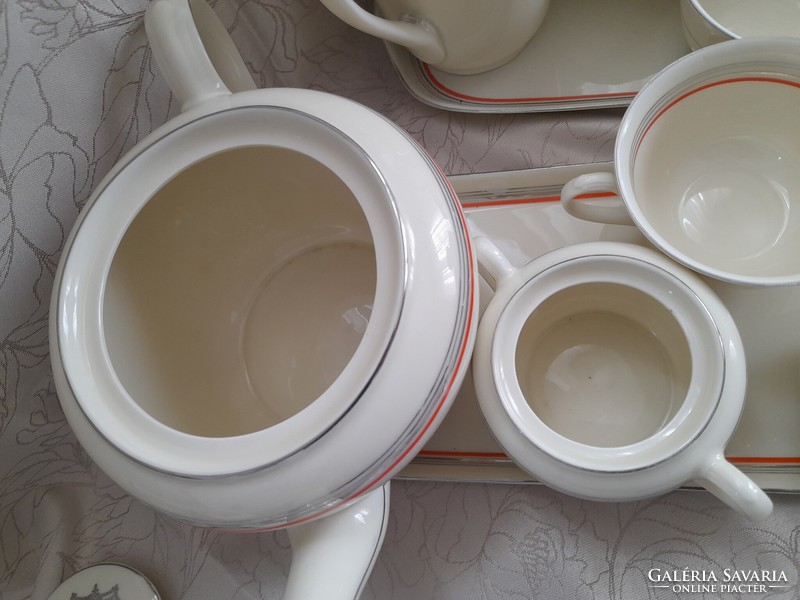 Tea and coffee set with two pots and two trays