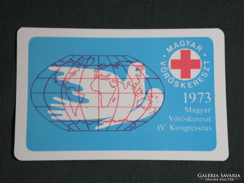 Card Calendar, Hungarian Red Cross iv. Congress, graphic designer, globe, pigeon, 1973, (5)
