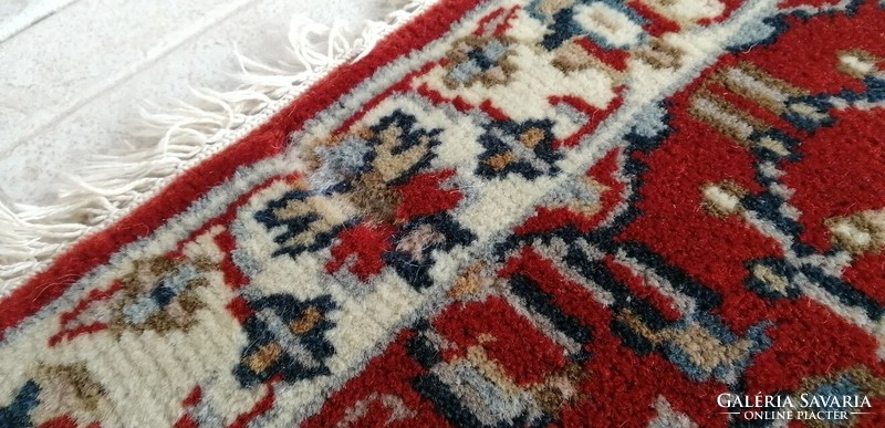 Ushak from Turkey, small hand-knotted thick wool running mat