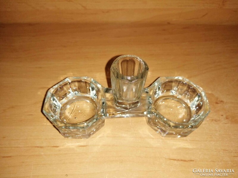 Retro glass table salt and pepper holder (19/d)