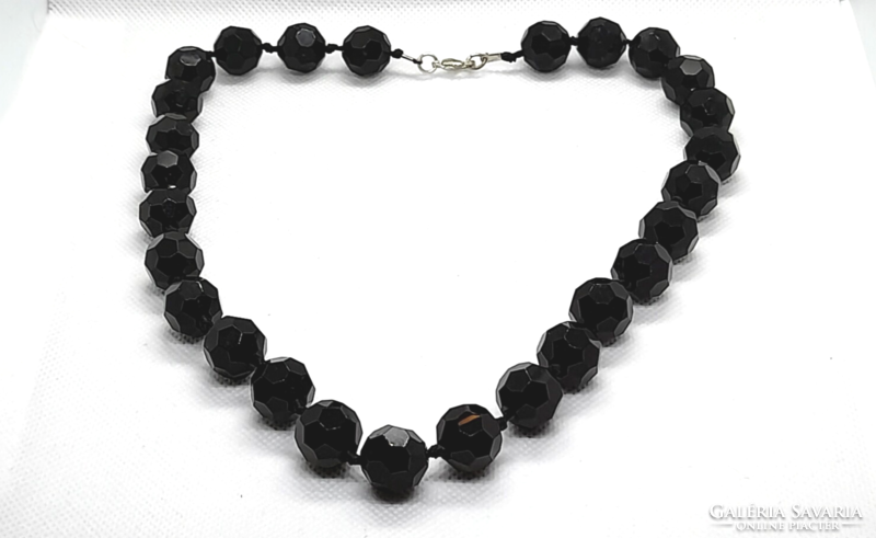 Vintage faceted onyx necklace