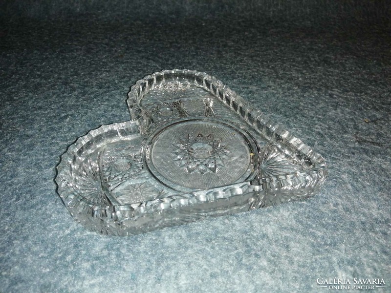 Heart-shaped glass serving tray 14*14 cm (a1)