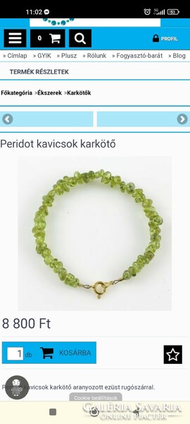 Peridot chips nyaklánc 43cm