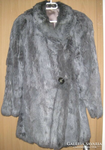 Gray rabbit coat, fur coat, vintage!