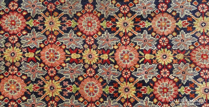 1L005 Régi virágdíszes kézi csomózású keleti szőnyeg perzsaszőnyeg hatalmas rojtokkal 123 x 200