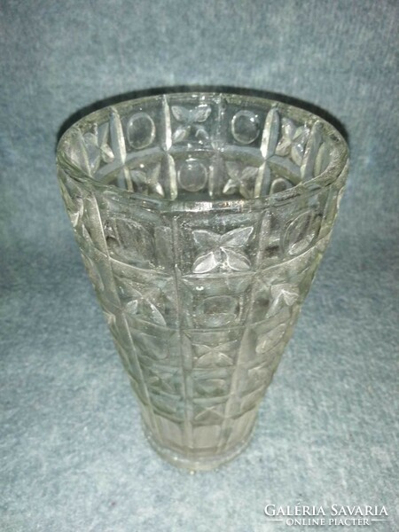 Retro thick glass vase, height 20 cm (a5)