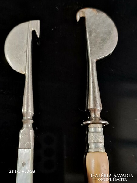 English horn handle marked citrus peeler, pearl orange peeler knife