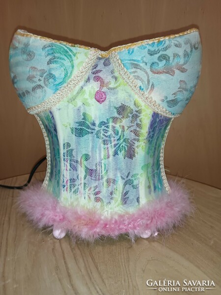 Modern table lamp in the shape of a bohemian corset is negotiable