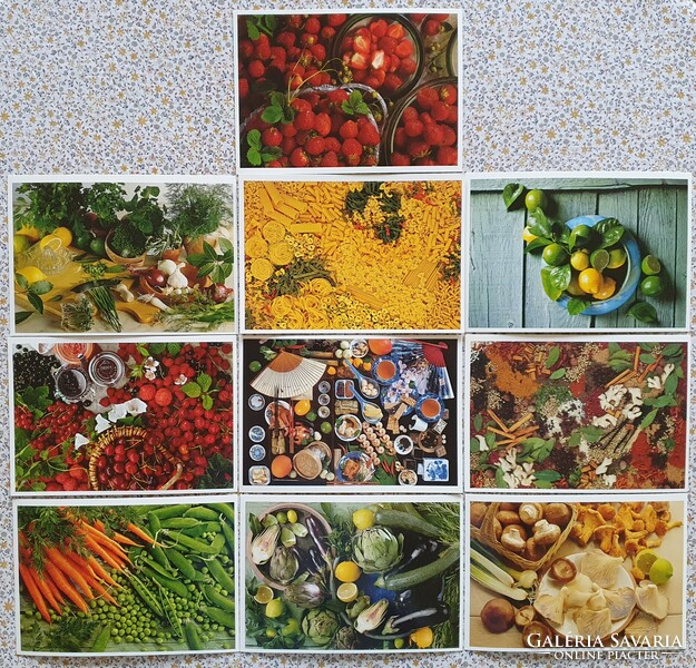 10db W. Pfannenschmidt képeslap üdvözlőlap csomag zöldség gyümölcs postatiszta