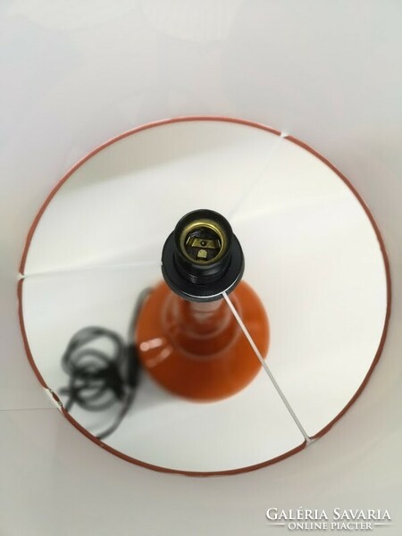 Vintage design narancs színű magyar Iparművész kerámia asztali lámpa egyedi búrával - 50087