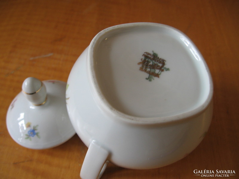 Retro floral, gilded sugar holder, gilded Bavaria overstamped