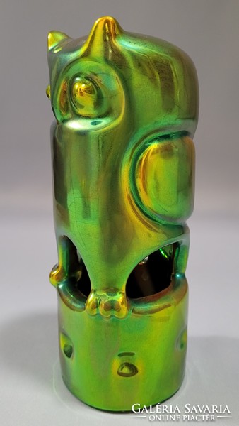 Zsolnay eozin modern palatine judit pipe owl